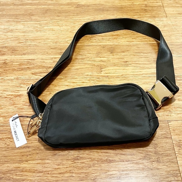 NWT! Plus Size Black Belt Bag Fanny Pack Crossbody Adjustable Strap 40-70" waist - Picture 12 of 16